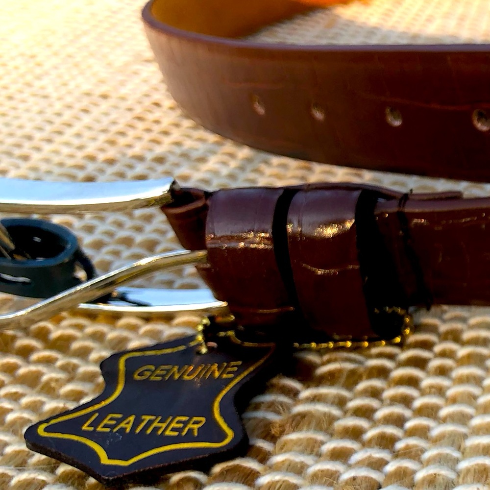 NWT FIRENZE brown leather croco belt sz 38 and 40 available